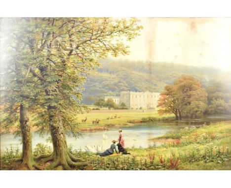 AFTER ROBERT FINLAY&nbsp;MCINTYRE; print depicting view of Chatsworth house, 49 x 77cm, framed and glazed.Additional Informat