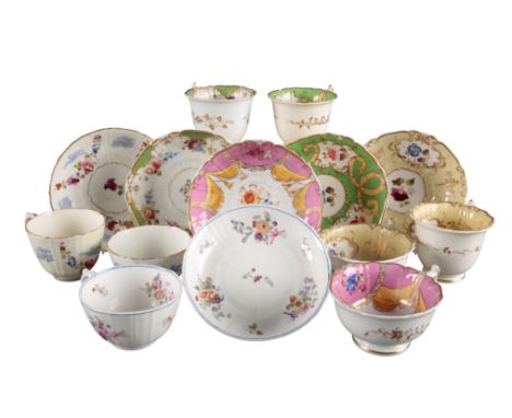 A GROUP OF SIX H & R DANIEL RIBBED SHAPE CUPS AND SAUCERS including a trio in variation 'E', pattern 5169, a coffee cup in va
