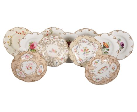 A GROUP OF ELEVEN H & R DANIEL ROCOCO SCROLL SHAPE PLATES including a group of four in pattern 6850, and a further collection