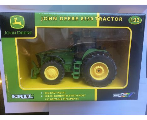 AN ERTL BRITAINS JOHN DEERE 8330 TRACTOR 1:32 SCALE NUMBER 42407 - IN MINT CONDITION AND BOXED 