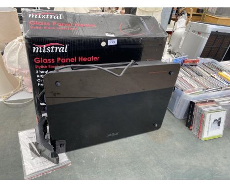 A BOXED MISTRAL GLASS PANEL HEATER - WORKING ORDER 