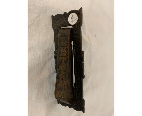 A VICTORIAN LETTER BOX AND KNOCKER 