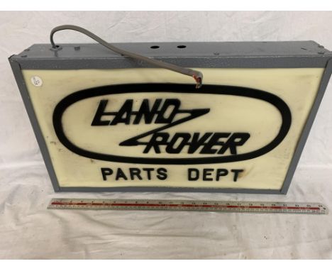 A LAND ROVER ILLUMINATED LIGHT BOX SIGN  21 INCHES LONG 