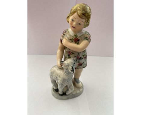 A MYOTT GOLDSCHEIDER GIRL WITH LAMB FIGURE 
