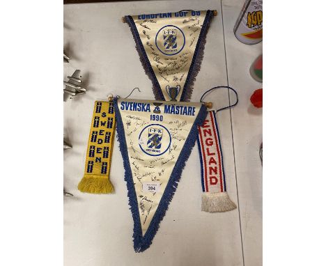 SPORTING MEMORABILIA INCLUDING TWO IFK GOTEBORG PENDANTS 