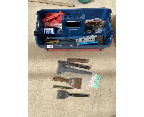 VARIOUS TOOLS - COLD CHISELS,  MODELLER'S BLOW TORCH ETC 