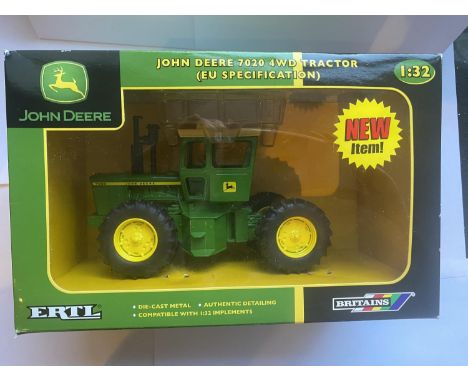 AN ERTL BRITAINS JOHN DEERE 7020 TRACTOR 1:32 SCALE NUMBER 42103 - IN MINT CONDITION AND BOXED 