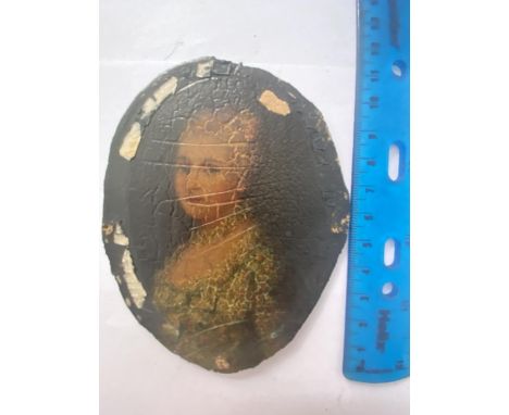 A MINIATURE OIL ON BOARD PORTRAIT OF A LADY 