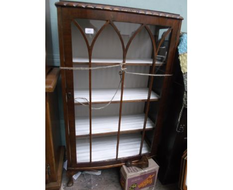 Early 20th century 4 shelf china cabinet (1 bun foot damaged)