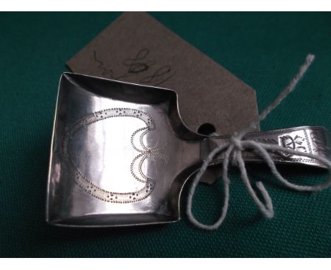 Most decorative caddy spoon, garland square bowl (Birmingham 1808)