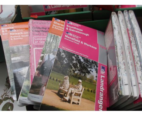 Approx. 20 Ordnance Survey Explorer and Land maps principally of Lincolnshire circa