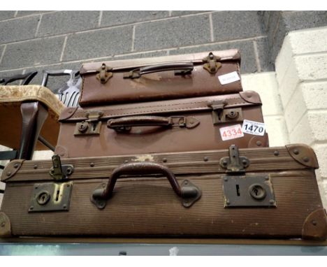 Three vintage suitcases. Not available for in-house P&amp;P 