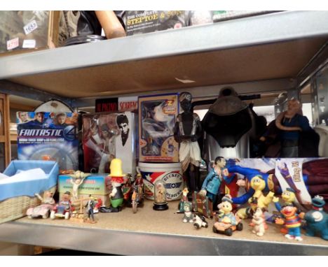 Shelf of mixed toys to include Scarface. Not available for in-house P&amp;P 