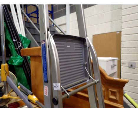 Aluminium ladder, with platform, 190cm H. Not available for in-house P&amp;P 