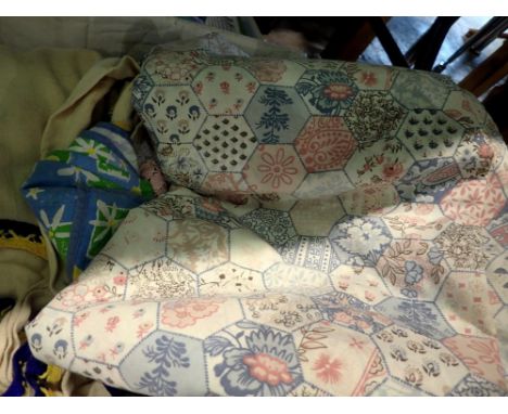 Box of linen and vintage clothes. Not available for in-house P&amp;P 