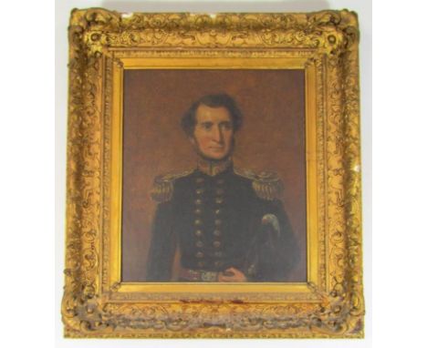 19thC English School. Portrait of Peter Steinson, Lieutenant Colonel, 18th Regiment Madras NI, born 1797 died 1851, half prof