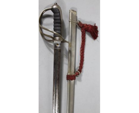 A British Army sword, 1821 pattern, probably late Victorian with a single fullered blade, of Wilkinson design, etched with VR