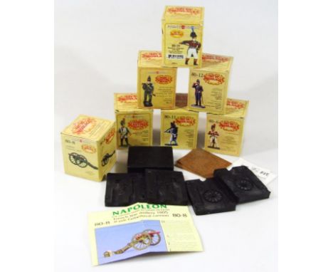 Various Prince August Hobby Casting moulds, to include Infantry Marching Soldier From Napoleon's Grand Army. (7)