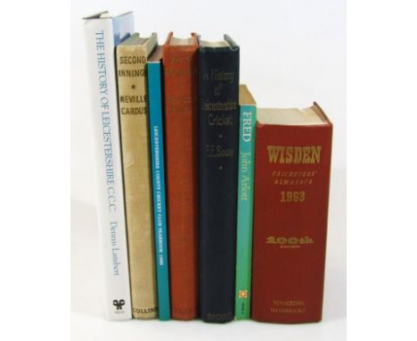 Various books, cricket related, to include Wisden Cricketers' Almanac 1963, Arlott (John), Fred, Portrait Of A Fast Bowler, e
