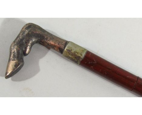 A late 19thC sword stick, with hoof handle.
