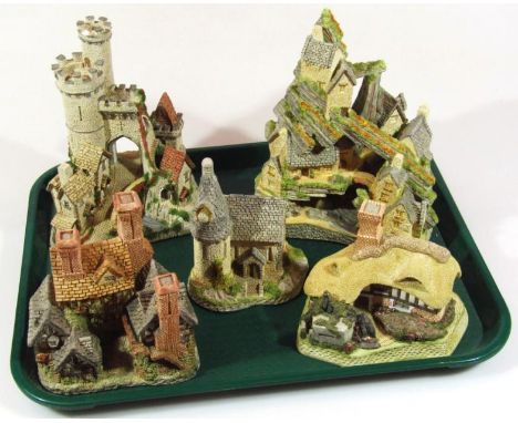 Various David Winter buildings and cottages, to include Castle Gate, 25cm high, Smuggler's Creek, The West Country Collection