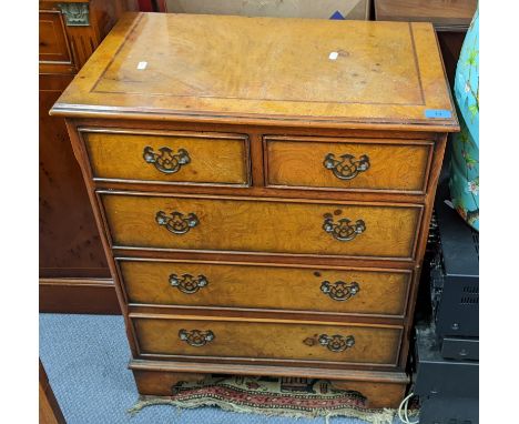 A late 20th century elm finished chest of two short and three long drawers on bracket feet, 74cm h x 60.5cm wLocation:BWR 