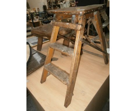 pair of vintage wood steps