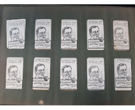 ALBUM OF GALLGHERS CIGARETTE PHOTO CARDS TO INCLUDE UK LAND MARKS (GIANTS CAUSEWAY, CARRICK-A-REDE ROP BRIDGE ETC)