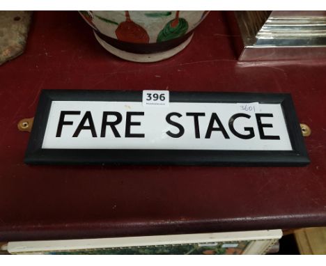 RAILWAY ENAMEL FARE SIGN 