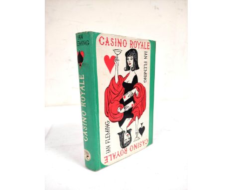 FLEMING IAN.&nbsp;&nbsp;Casino Royale. Orig. red dark cloth with heart motif in unclipped playing card design d.w. designed b