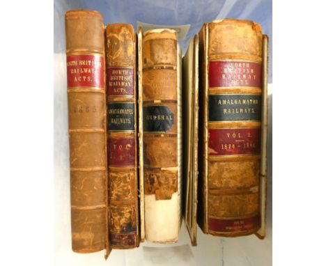 North British Railway Acts.&nbsp;&nbsp;4 folio vols. of acts relative to the N.B.R., with manuscript indices. Poor bdgs. C.18