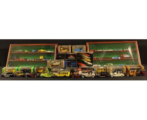 Diecast Vehicles - models by Brumm, Solido, Eligor, Rio, etc, some boxed; two display cases 