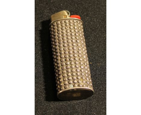 A silver cigarette lighter sleeve, marked 925 