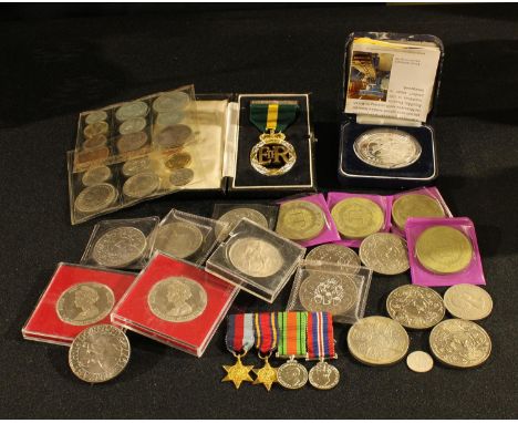 Coins and Medals - WWII miniature dress medals, the 1939-1945 Star, the Burma Star, the Defence Medal 1939-1945: a ERII Terri