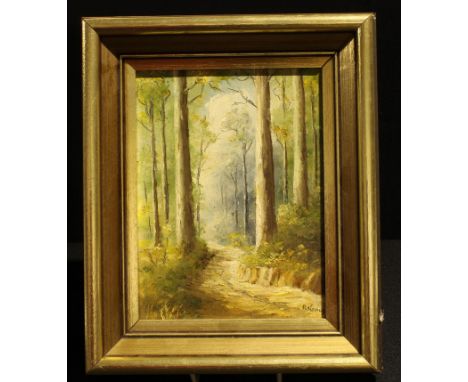 R. Kraus (Australian)Along The Forest's Edgesigned, oil on board, 18.5cm x 14cm 
