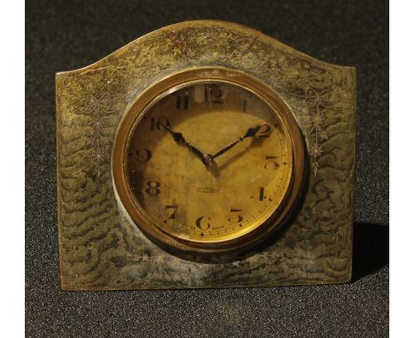 An early 20th century tortoiseshell and silver pique easel clock, c.1915 