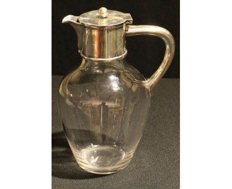 A Victorian silver mounted ovoid claret jug, 21.5cm high, William Hutton &amp; Sons Ltd, London 1882 