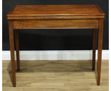 A George III design mahogany fold-over card table 