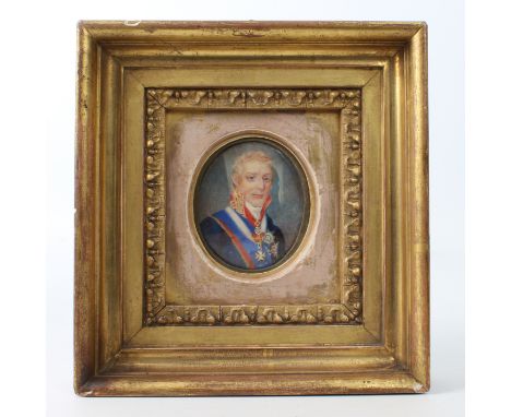 English School (19th century): a portrait miniature of the Duke of Wellington - oval, watercolour on ivory, 7.5 x 6.3 cm, in 