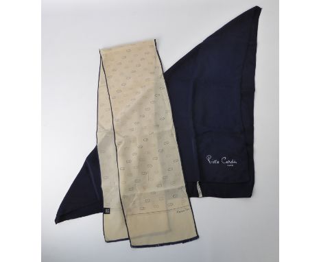 Christian Dior and Pierre Cardin vintage silk scarves
