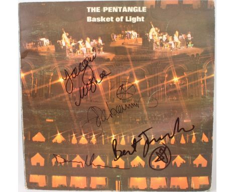 Vinyl / Autographs - The Pentangle - Basket Of Light. original UK 1st pressing album signed on the front by 4 members : Bert 