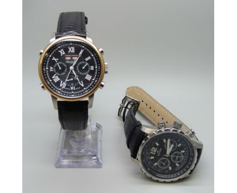 A Rotary Chronograph and an Ingersoll Moonphase wristwatch 