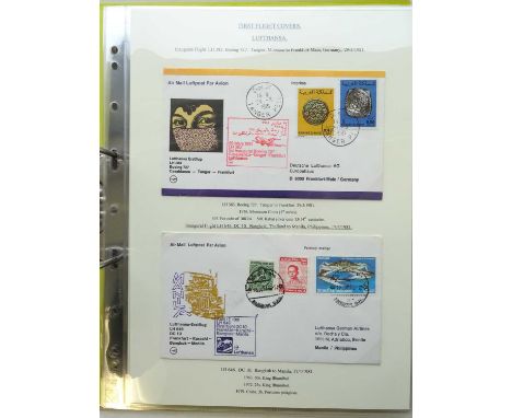 Collection of over a hundred first flight covers 1971-1981 written-up in two binders, about three-quarters being from non-Ger