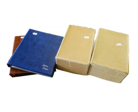 Two albums and two boxes containing a mix of Topography and subject cards. The first album and box are a mix of printed and R