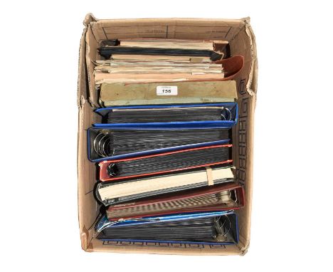 A full carton of collections and accumulations in six binders/albums and folders of album pages, 1000s of stamps mainly pre-1