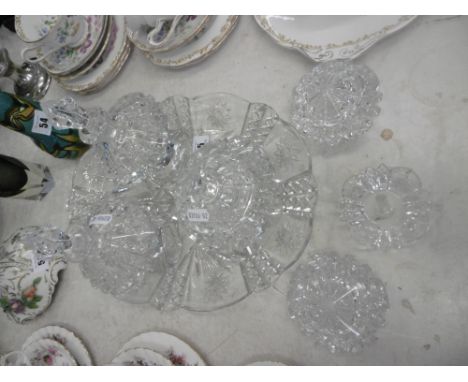VINTAGE CUT CRYSTAL DINING TABLE SET