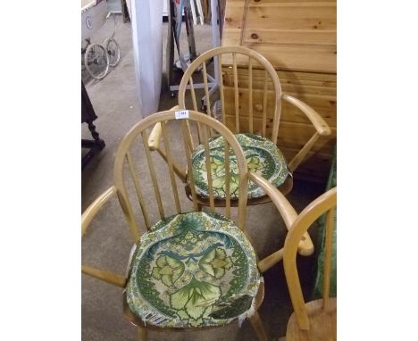 2 ERCOL STICK BACK ARMCHAIRS