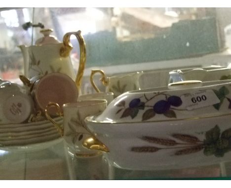 ROYAL ALBERT ' BRAEMAR' COFFEE SET, PORTMERIAN JUG AND ROYAL WORCESTER CASSEROLE 
