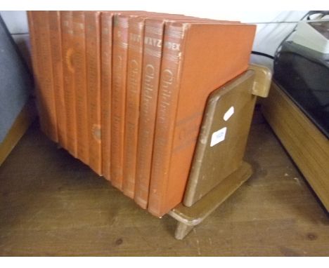 BOOK TROUGH AND CHILDRENS BRITANNICA ENCYCLOPEDIAS