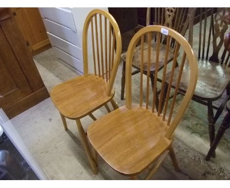 2 STICK BACK ERCOL STYLE CHAIRS